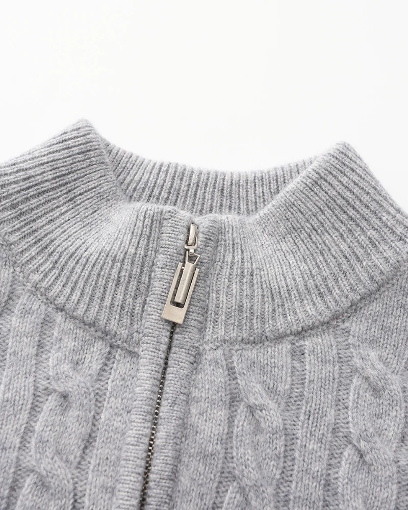 100% Cashmere Woven Half Zip - Image 10