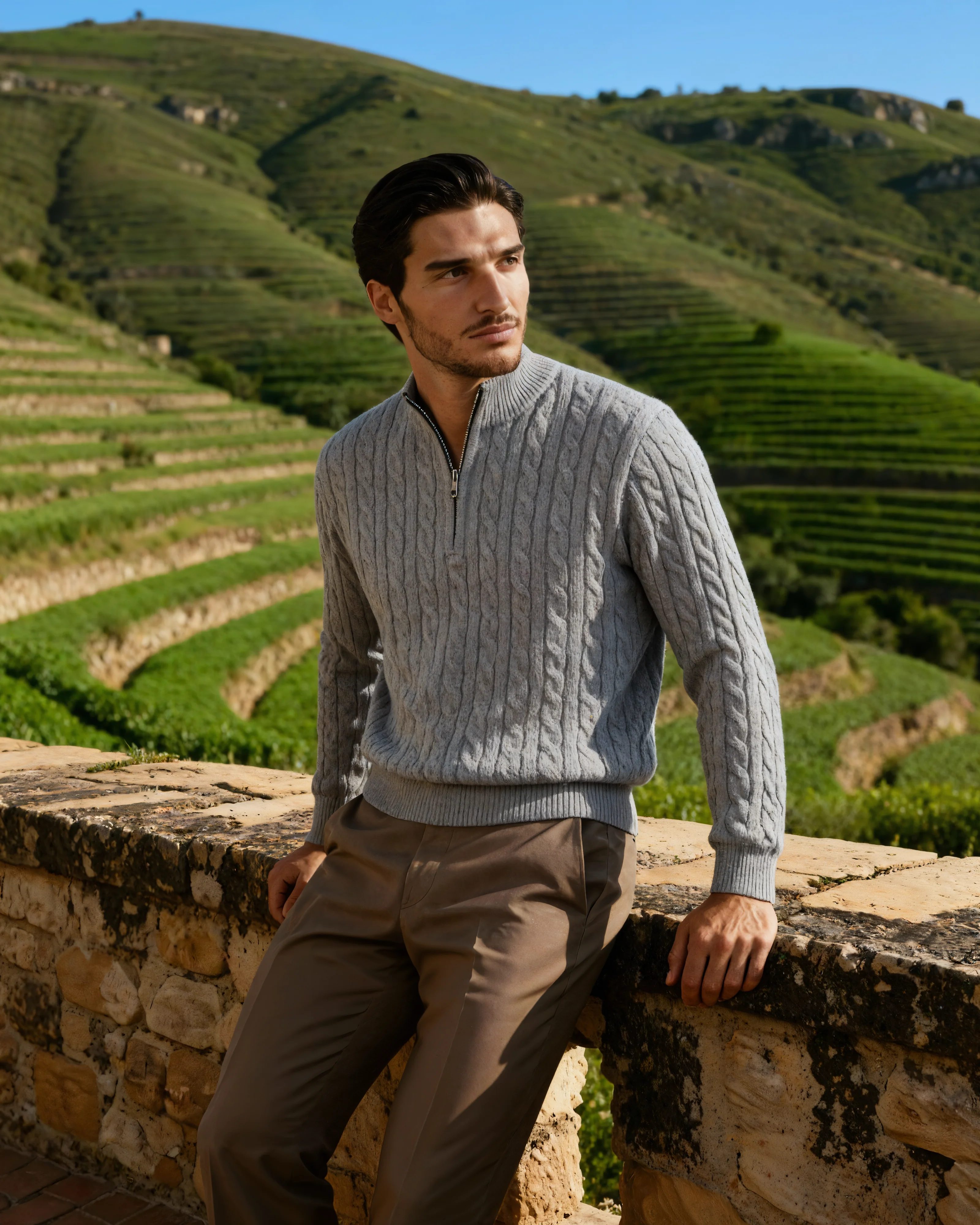 100% Cashmere Woven Half Zip - Image 11