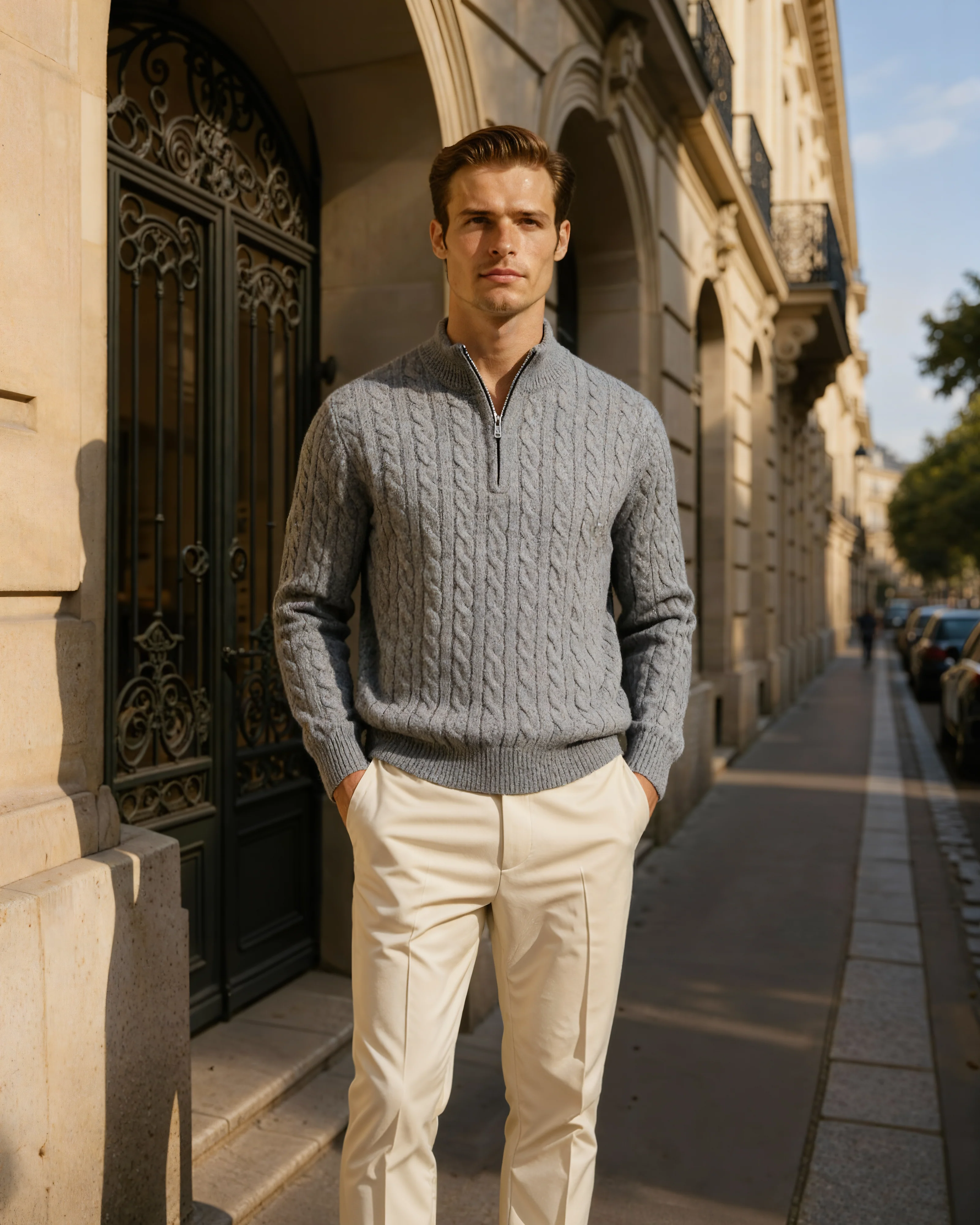 100% Cashmere Woven Half Zip - Image 12