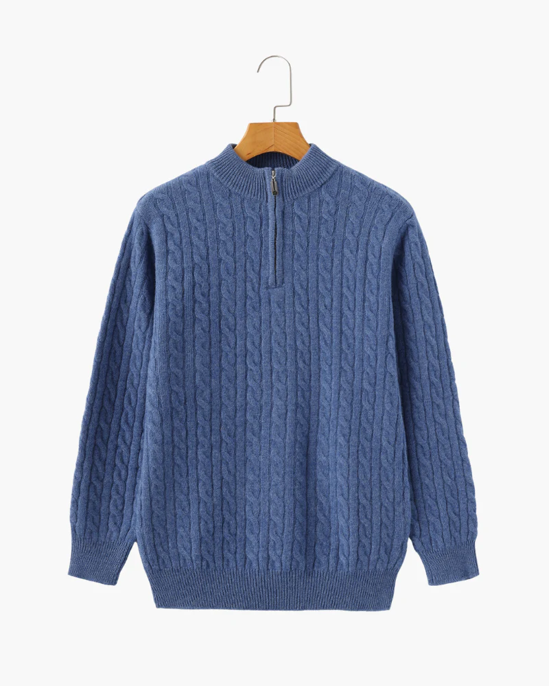 100% Cashmere Woven Half Zip - Image 15