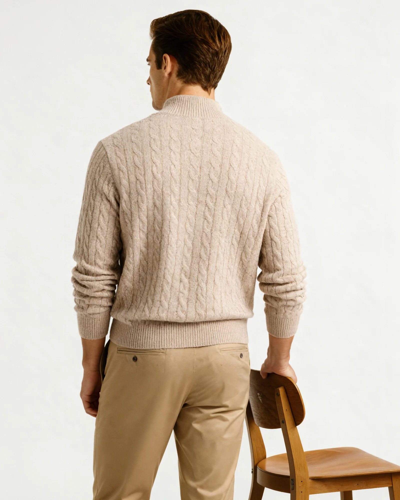 100% Cashmere Woven Half Zip - Image 4