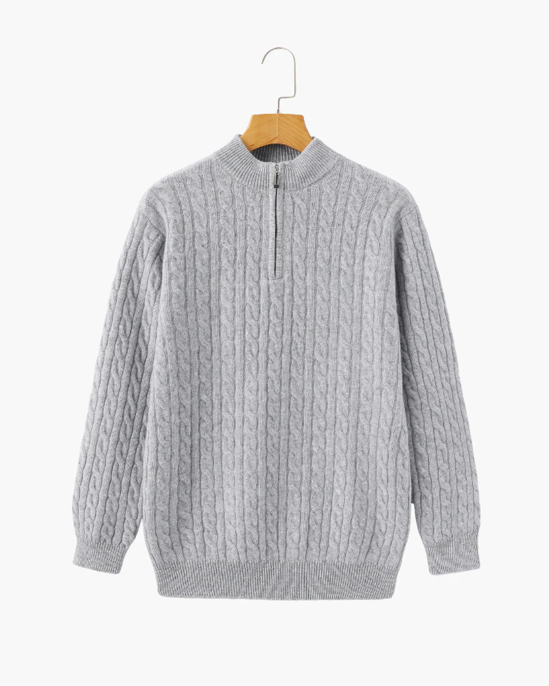 100% Cashmere Woven Half Zip - Image 8