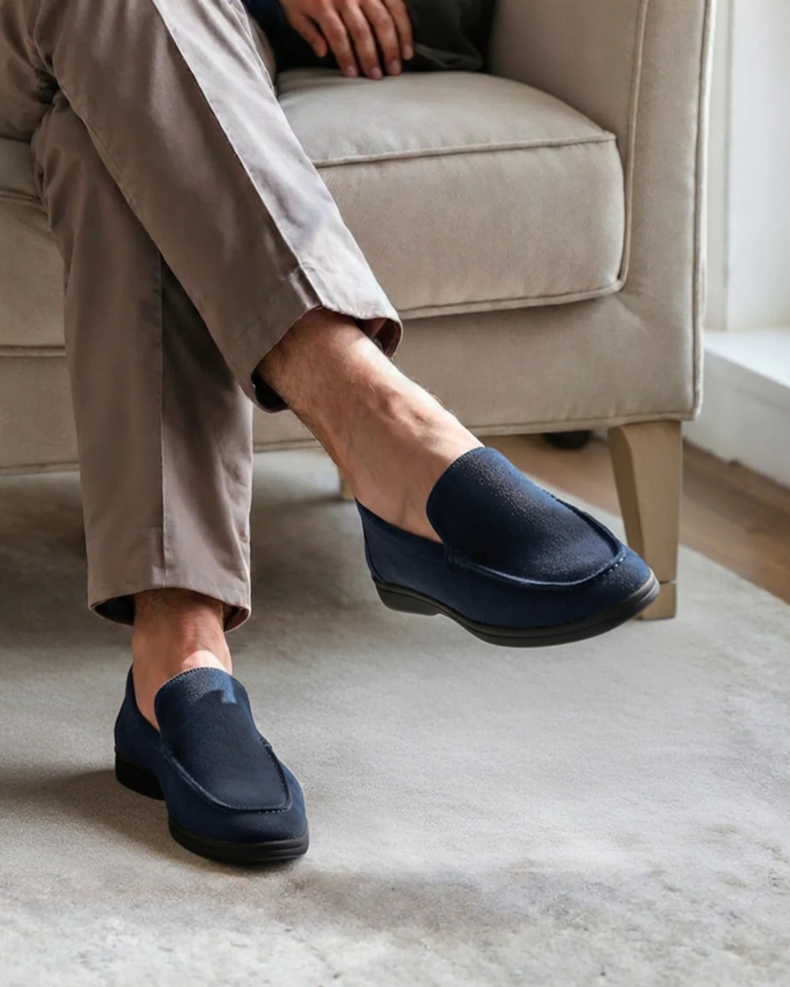 Premium Suede Loafers - Black Soles - Image 13