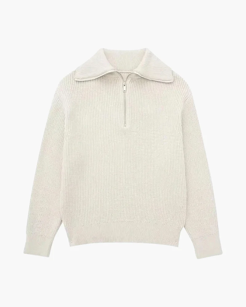 Striped Zip Up Sweater - Image 7